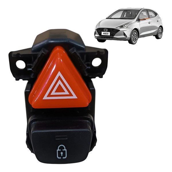 Botão Pisca Alerta Trava Portas Hyundai Hb20 2020 2021 2023
