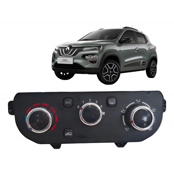 Comando Botão Ar Condicionado Kwid 2022 2023 2024 E-tech Preto