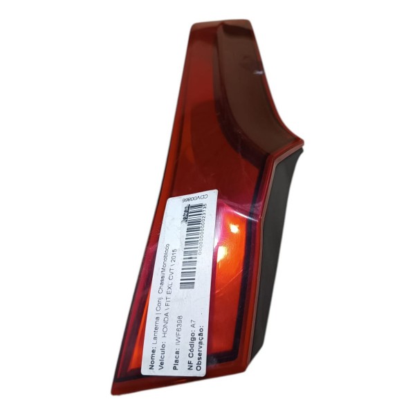 Lanterna Direita Honda Fit 2014 2015 2016 2022 Aplique Tampa Direito/passageiro Vermelho