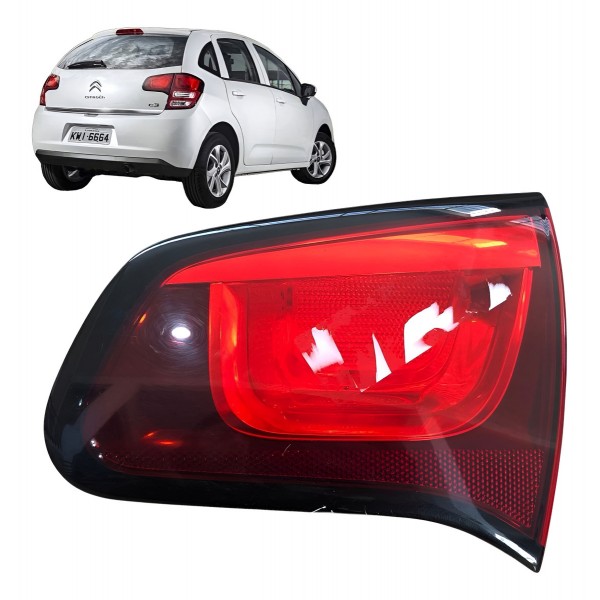 Lanterna Direita Citroen C3 2014 2015 2017 Aplique Tampa Direito/passageiro Vermelho