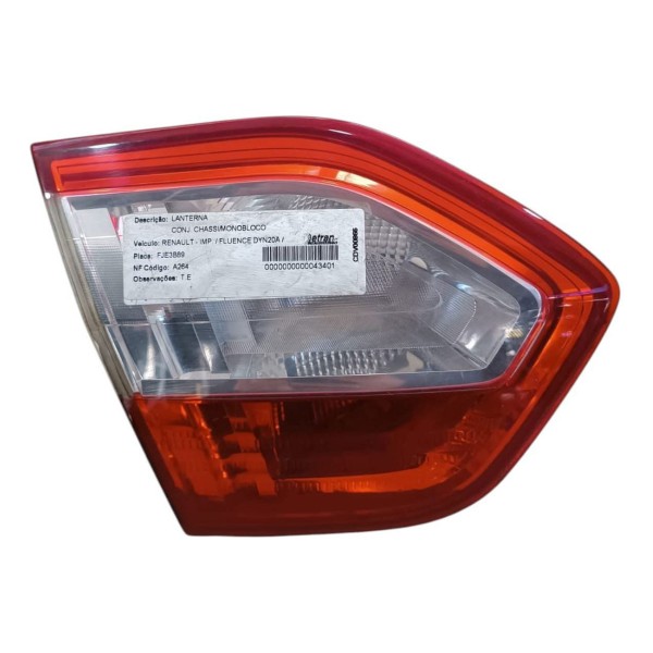 Lanterna Esquerda Fluence 2011 2012 2013 2014 Aplique Tampa Esquerdo/motorista Vermelho