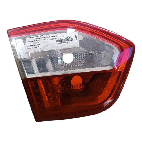 Lanterna Esquerda Fluence 2011 2012 2013 2014 Aplique Tampa Esquerdo/motorista Vermelho