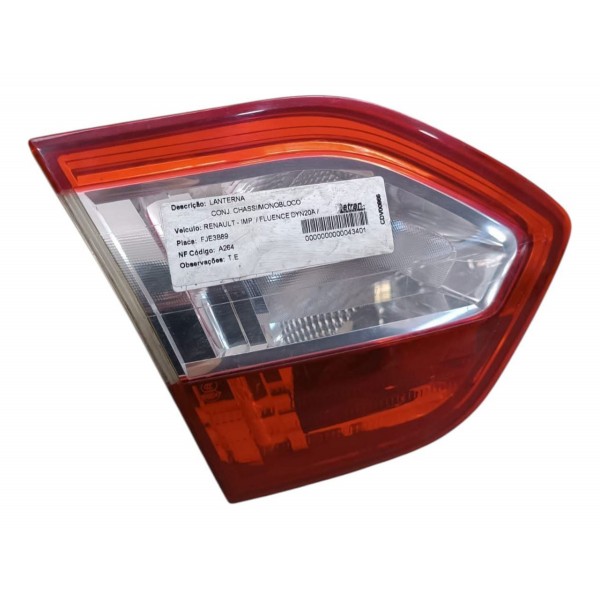 Lanterna Esquerda Fluence 2011 2012 2013 2014 Aplique Tampa Esquerdo/motorista Vermelho