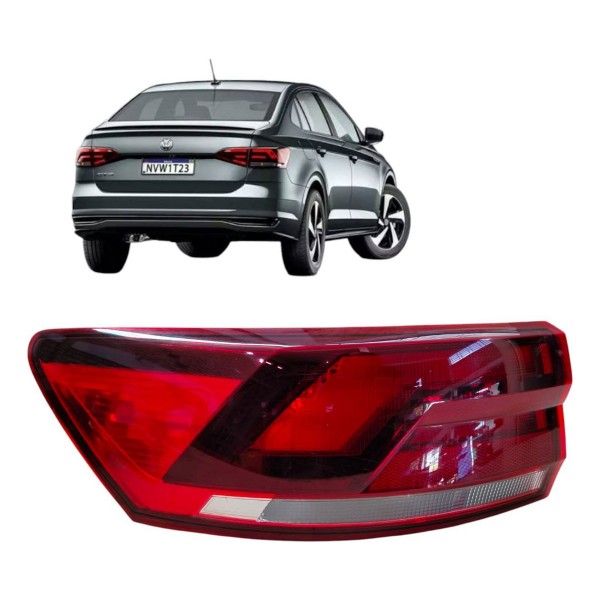 Lanterna Traseira Esquerdo Vw Virtus 2018 2019 2020 2022 Esquerdo/motorista Vermelho