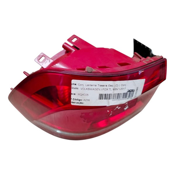 Lanterna Esquerda Vw Fox 2015 2017 2018 2020 Original Esquerdo/motorista Vermelho