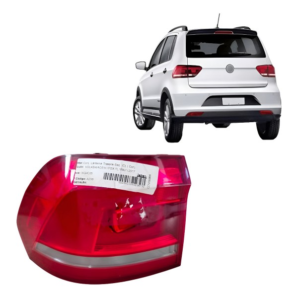 Lanterna Esquerda Vw Fox 2015 2017 2018 2020 Original Esquerdo/motorista Vermelho