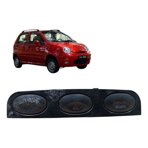 Moldura Botão Alerta Security Chery Qq S11-3718010 2011/2015 Preto