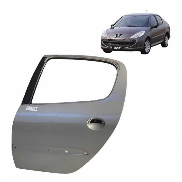 Porta Traseira Esquerda Peugeot 207 Passion 2009 2010 A 2013 Traseira Direita Prateado