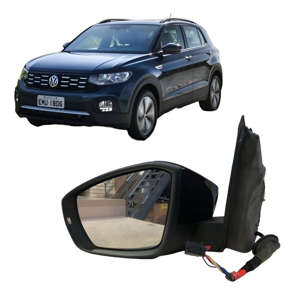 Retrovisor Elétrico Esquerdo C/pisca T-cross 2018 A 2022