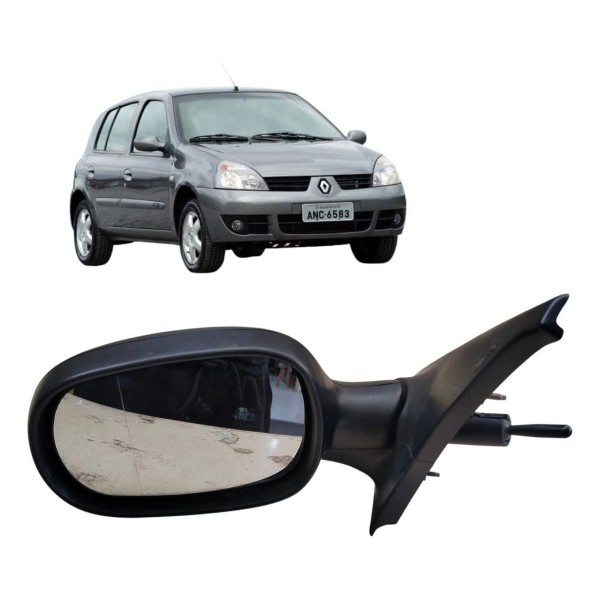 Espelho Retrovisor Manual Esquerdo Clio 1998 1999 A 2010