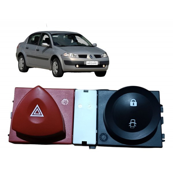 Botão Pisca Alerta Trava Porta Renault Megane 2006 A 2012