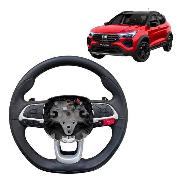 Volante Direção Fiat Pulse 2021 2022 A 2024 Com Comando Preto