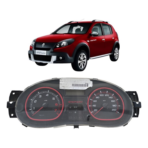Painel Instrumento Renault Sandero Stepway 2012 2013 2014 Vermelho