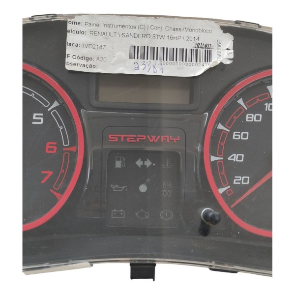 Painel Instrumento Renault Sandero Stepway 2012 2013 2014 Vermelho