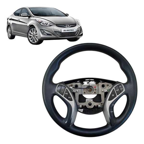 Volante Direção Elantra 2012 2013 A 2017 Com Comando Preto