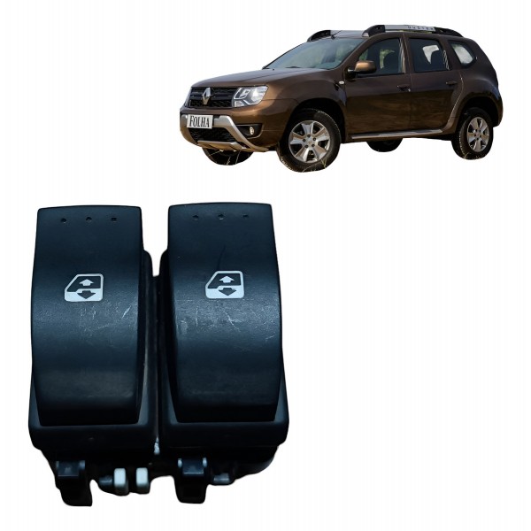 Botão Vidro Duplo Sandero Logan Duster 2008 A 2013 Branco