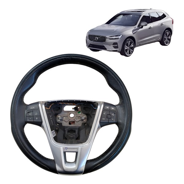 Volante Direção Volvo Xc60 R-design 2008-2013 Com Comando Preto