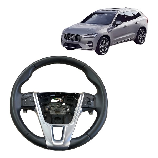 Volante Direção Volvo Xc60 2014 2015 2016 Com Comando Preto