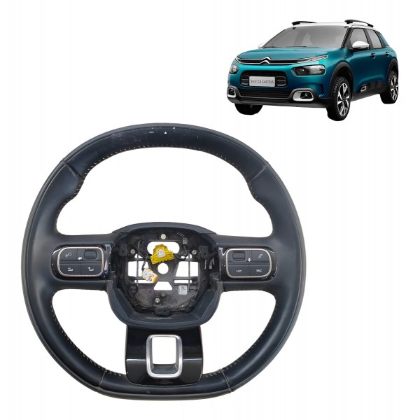 Volante Direção Citroen C4 Cactus 2017 A 2020 Com Comando Preto