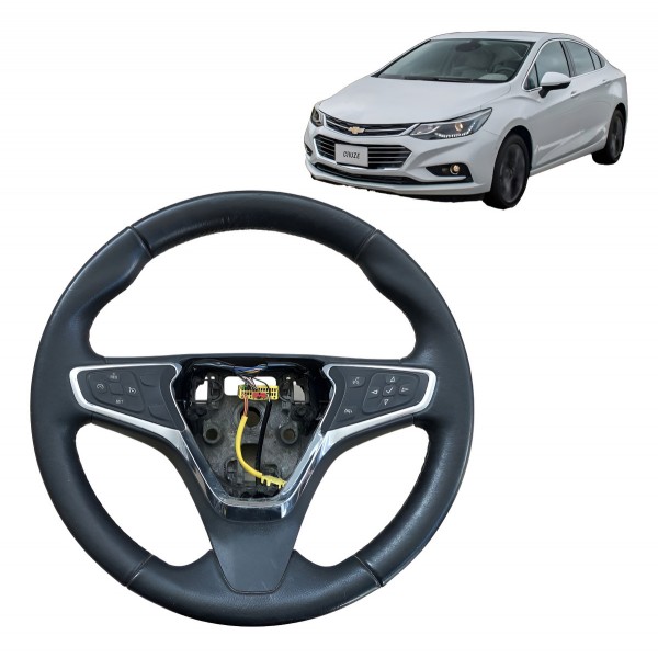 Volante Direção Cruze Ltz 2016 2017 2018 2019 Com Comando Preto