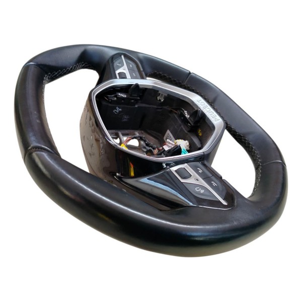 Volante Direção Peugeot 3008 2018 2019 2020 Com Comandos Preto