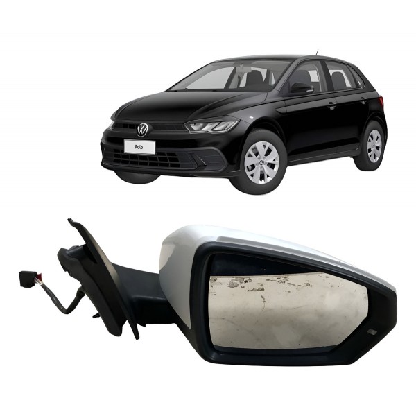 Espelho Retrovisor Elétrico Direit. Polo 2018 A 2022 C/pisca