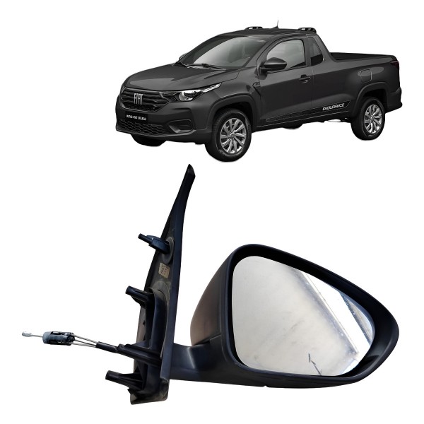 Espelho Retrovisor Manual Direito Strada 2019 2020 2021
