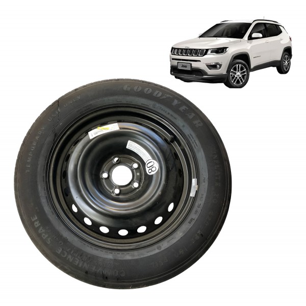 Roda Pneu Estepe Aro 17 Jeep Compass 2019 2020 A 2023 165/80