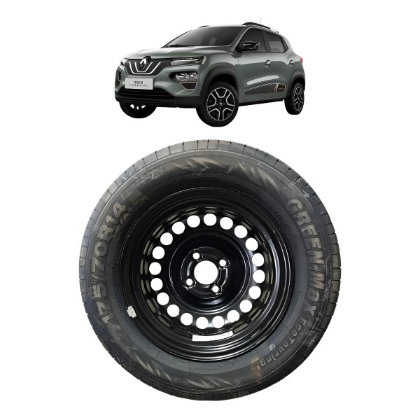 Roda Pneu Estepe 175/70 Aro 14 Kwid 2022 2023 2024 E-tech
