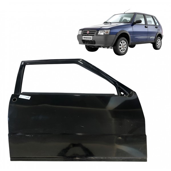 Porta Dianteira Direita Fiat Uno Mille 2007 2008 A 2012 Traseira Direita Preto
