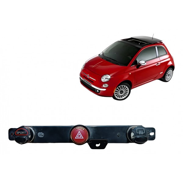 Placa Eletrônica Pisca Alerta Desembaçador Sport Fiat 500 Preto