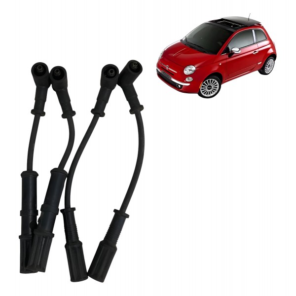 Jogo Cabo Vela Fiat 500 1.4 8v 2011 2013 2013 Original Ngk Preto