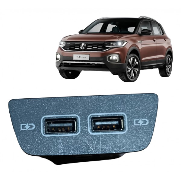 Entrada Conector Usb Duplo Volkswagen T-cross 2019 A 2022