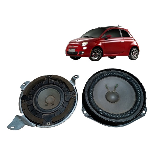 Par Auto Falantes Porta Fiat 500 Original 2012 2013  2014 Preto