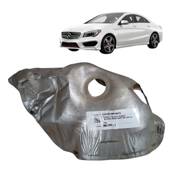 Protetor Termico Coletor Mercedes B200 A200 Gla 200 2.0 Orig Prateado