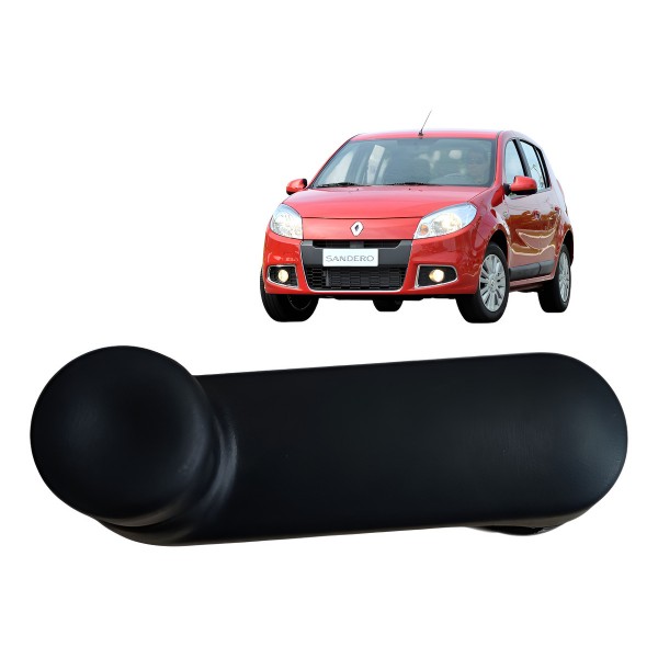 Maçaneta Manivela Vidro Manual Sandero Logan Master Kangoo Preto