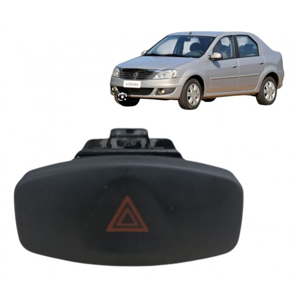 Botão Pisca Alerta Renault Sandero Logan 2012 2013 2014 Orig Preto