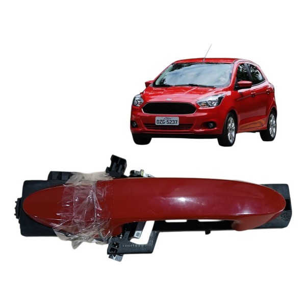Maçaneta Porta Traseira Direita Ford Ka 2018 2019 Vermelha Traseira