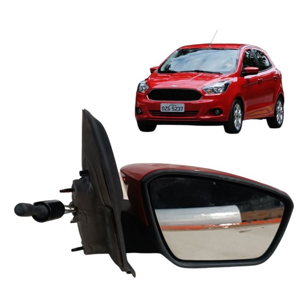 Retrovisor Direito Manual Ford Ka 2018 2019 2020 Vermelho