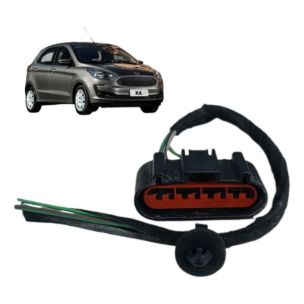 Plug Conector 4 Fios Fechadura Ford Ka 2020 2021 Traseira