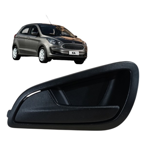 Maçaneta Interna Porta Esquerda Ford Ka 2018 2019 2020 2021 Preto Dianteira/traseira