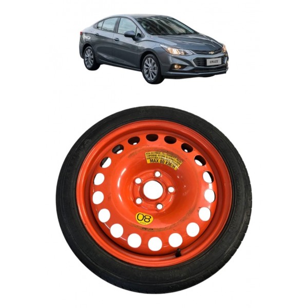 Roda Pneu Estepe Fino Gm Cruze 2017 2018 2019 2020 115/70 R6 Laranja