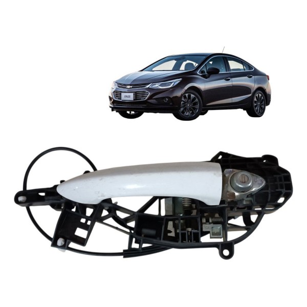 Maçaneta Porta Dianteira Esquerda Gm Cruze 2017 2018 2019 Branco Dianteira