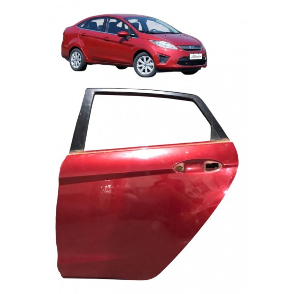 Porta Traseira Esquerda New Fiesta Sedan Mexicano 2012 2019 Traseira Esquerda Vermelho