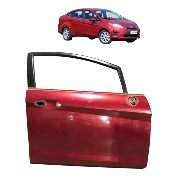 Porta Dianteira Direita New Fiesta Sedan Mexicano 2012 2019 Dianteira Direita Vermelho