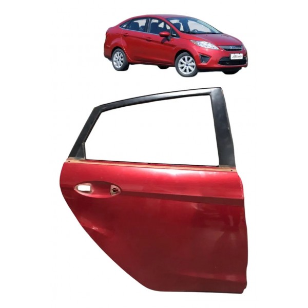 Porta Traseira Direita New Fiesta Sedan Mexicano 2012 2019 Traseira Direita Vermelho
