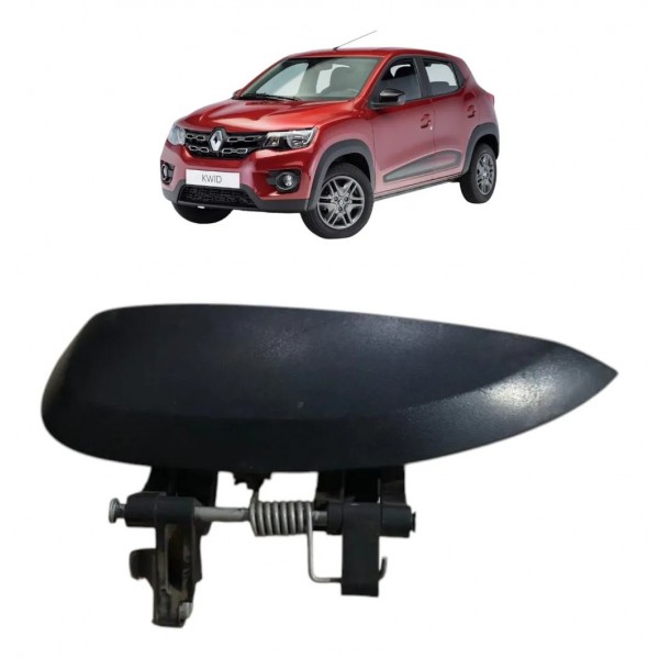 Maçaneta Externa Diant. Esquerda Renault Kwid 2019 2020 2022 Preto Dianteira