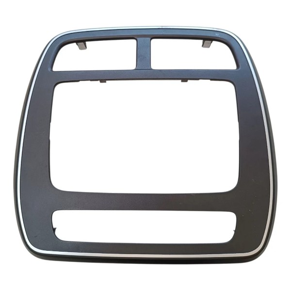 Moldura Painel Central Difusor Renault Kwid 2018 A 2022 Preto Com Acabamento Cromado