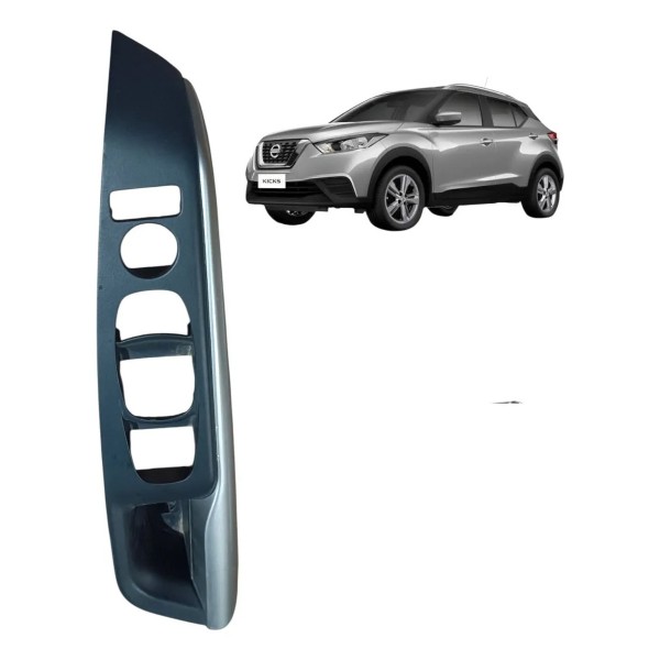 Moldura Comando Vidro Diant Esquerdo Kicks 2017 A 2024 Prata