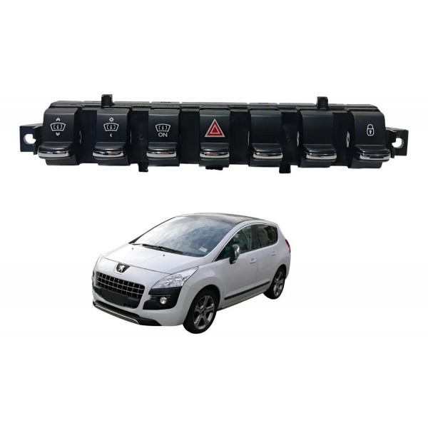 Comando Pisca Alerta Trava Peugeot 3008 2012 2013 Original  Preto